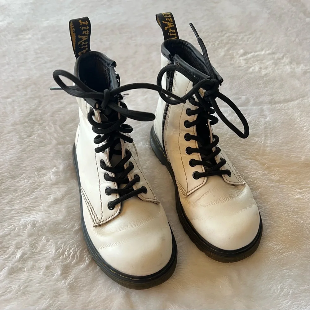 Dr. Martens 1460 8-Eye Boots in White - Picture 1 of 8